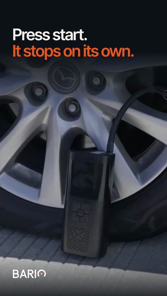 BARIO ProPump cordless tire inflator: setting the pressure and topping up a car tire